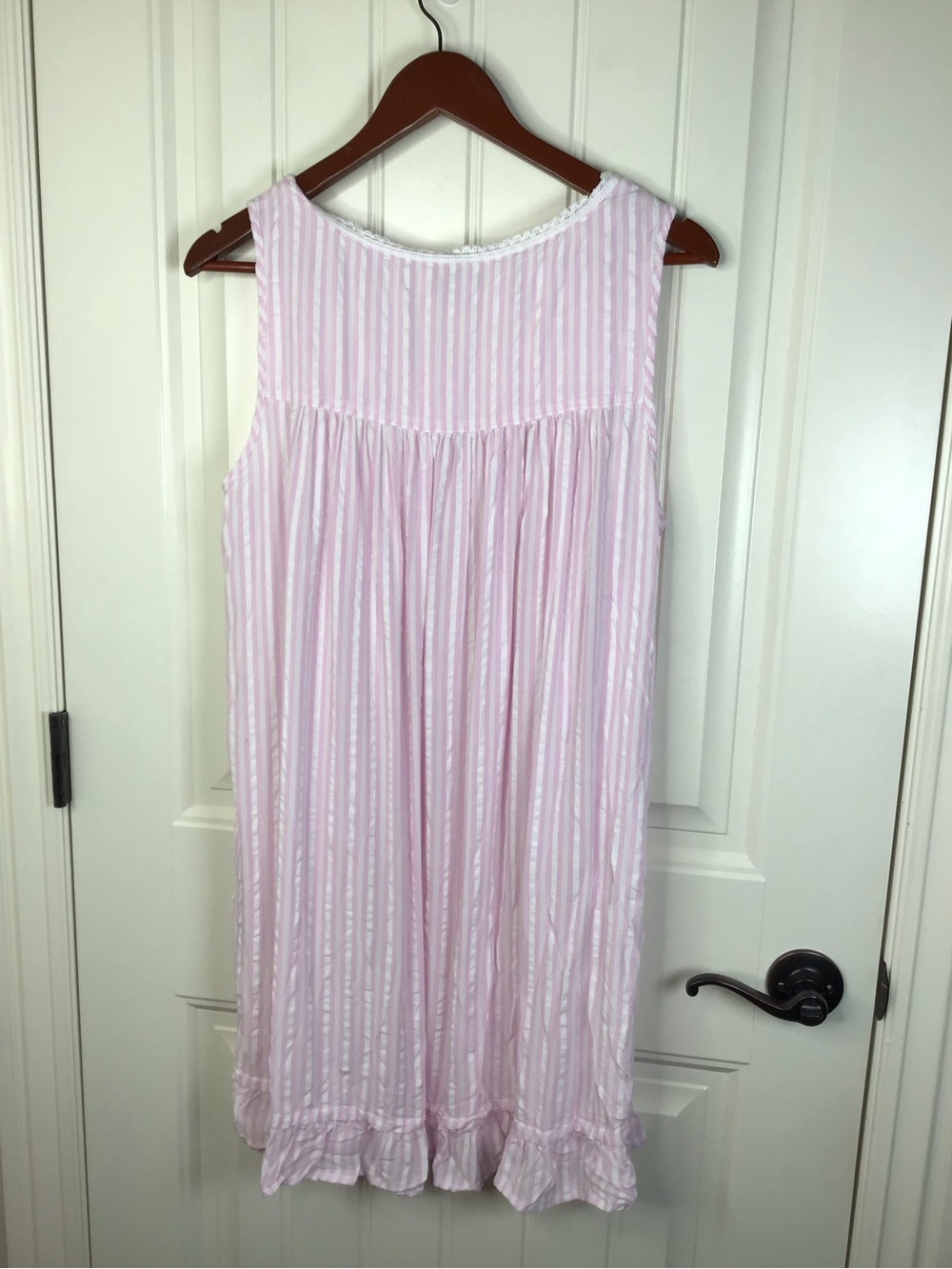 Eileen West Granny Core Sleeveless Nightgown in Pink & White Stripe Size Medium - Picture 6 of 8